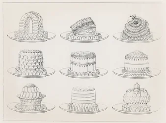 Designs for tarts and cakes by Antoine Carême